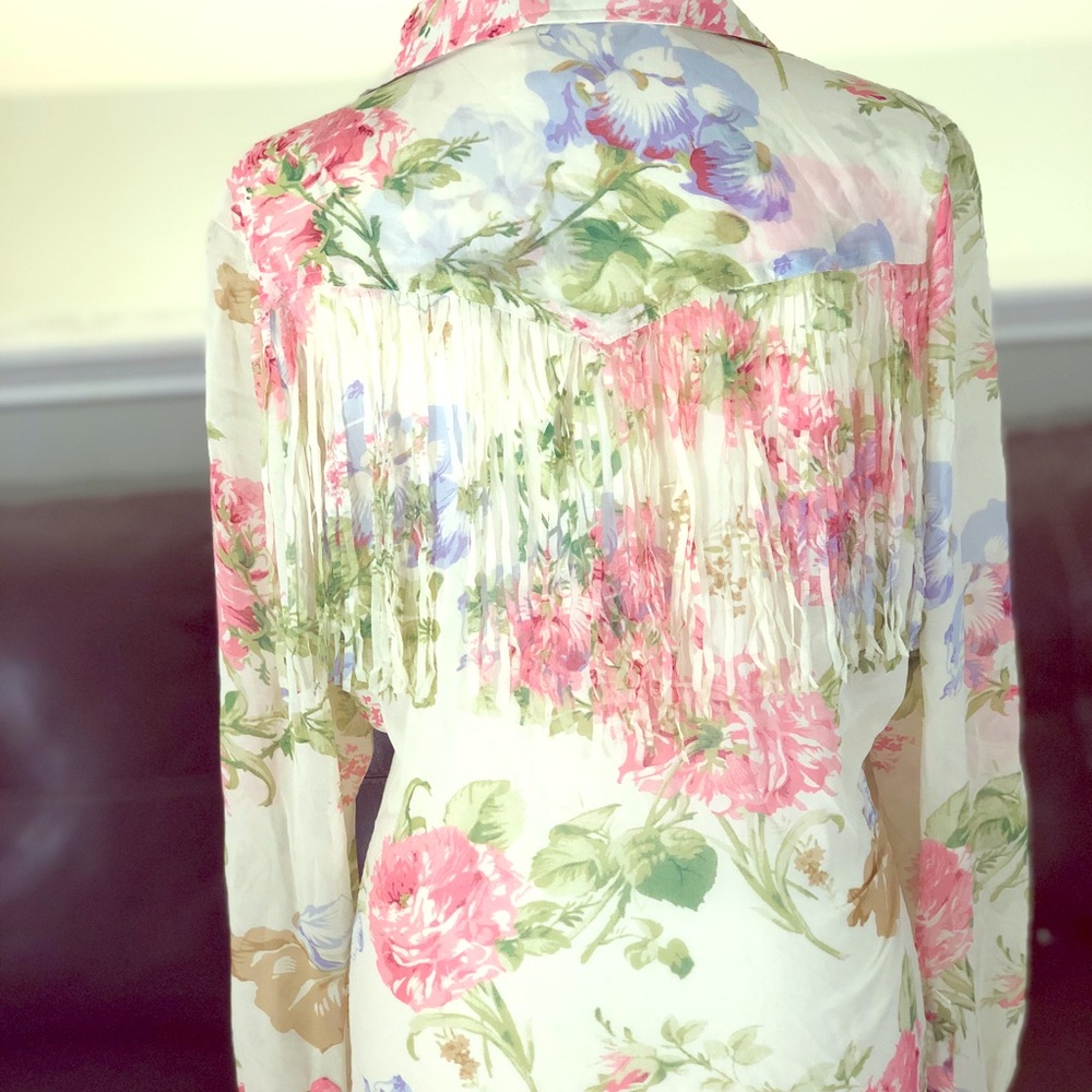 Ralph Lauren Denim Supply floral fringe buttonup.